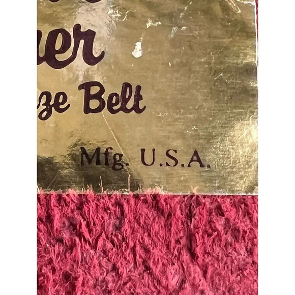 Vtg Burgundy Cowhide Leather Belt 40” Gold Tone Buckle Adjustable Made in USA - Picture 13 of 15